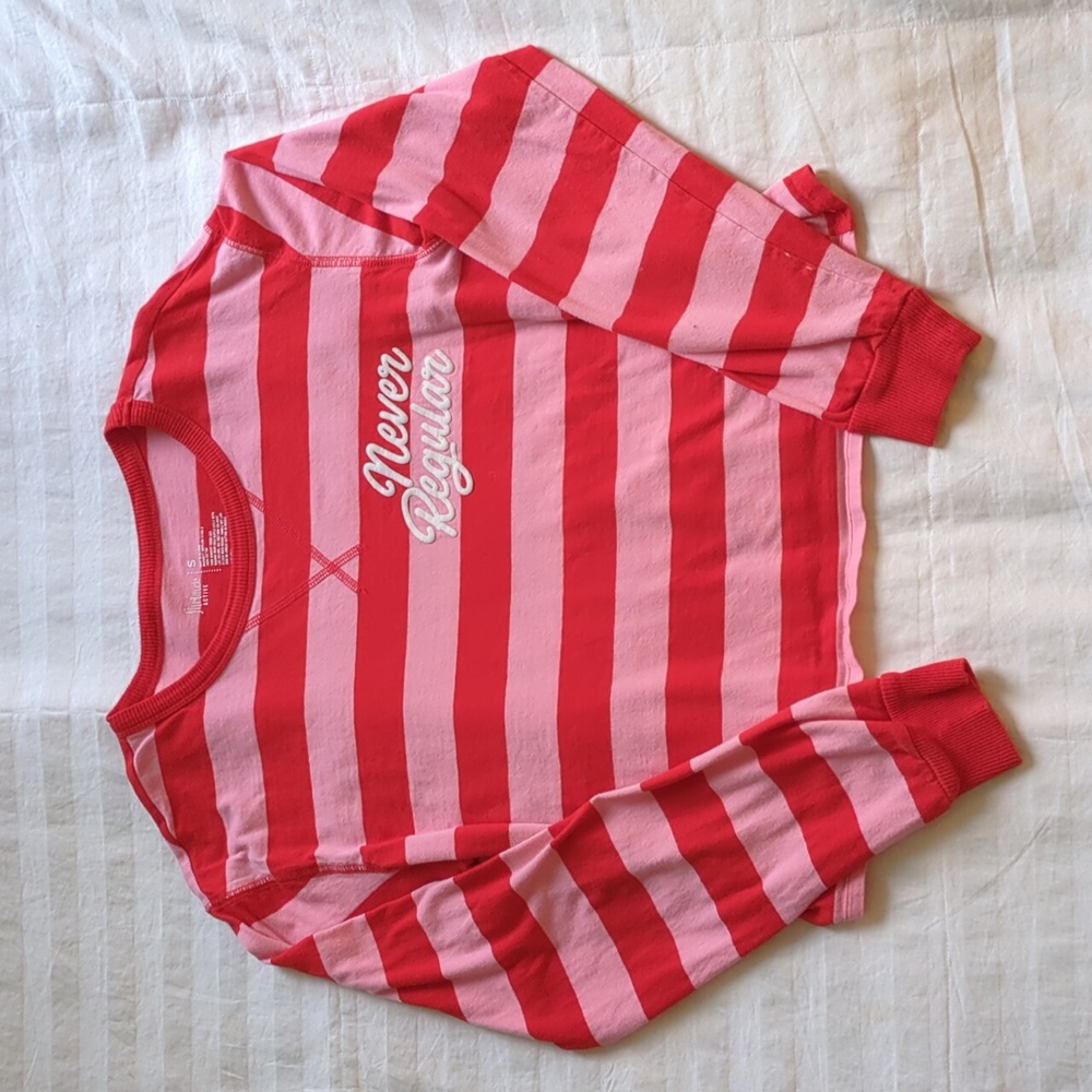 Flirtitude never regular striped long sleeve tee
